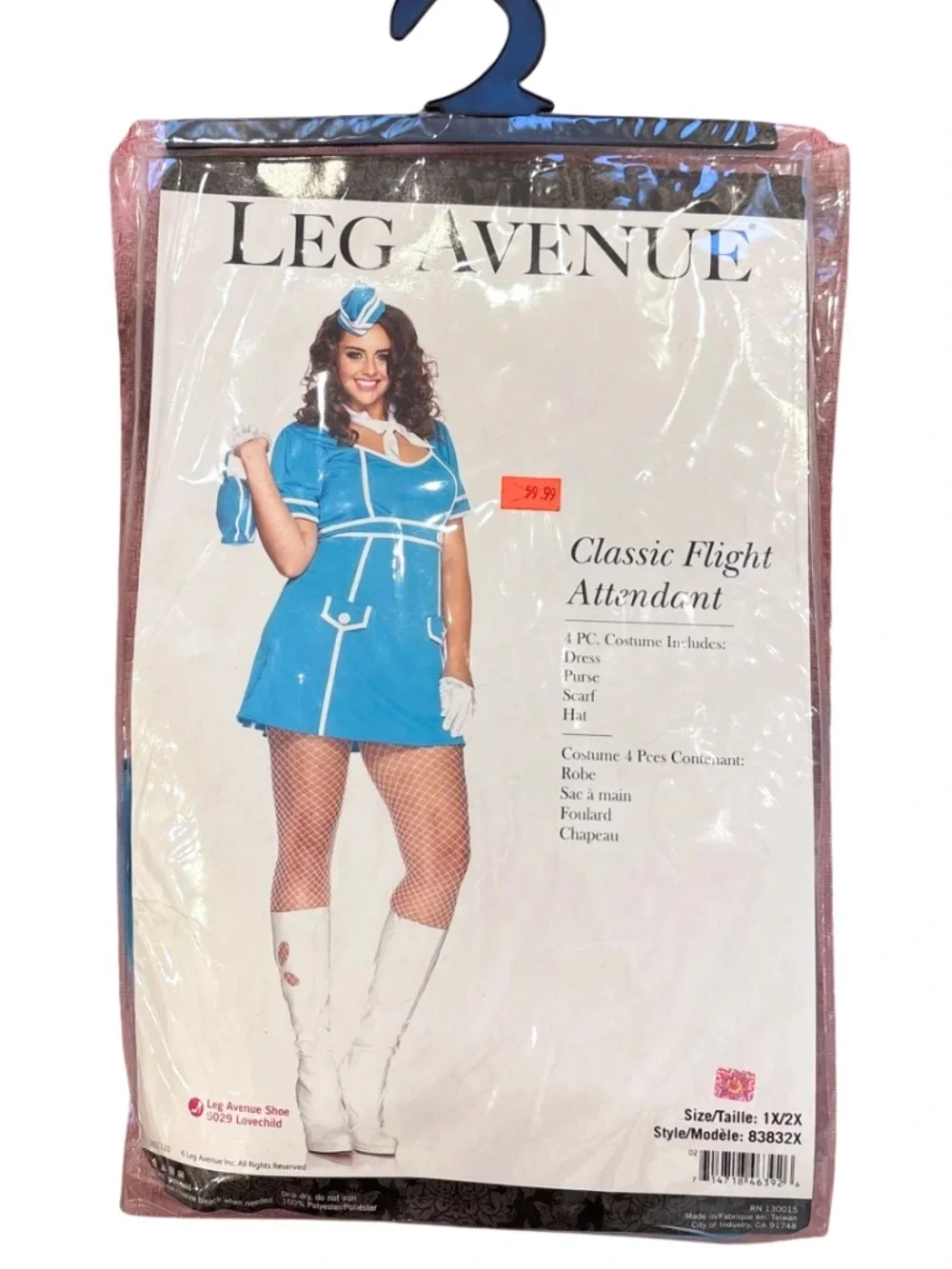 Leg Avenue Classic Flight Attendant Costume - Blue/White